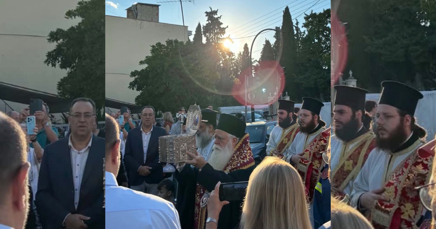 Πλήθος πιστών στην υποδοχή της Τιμίας Κάρας της Αγίας Βαρβάρας στη Νέα Ιωνία
