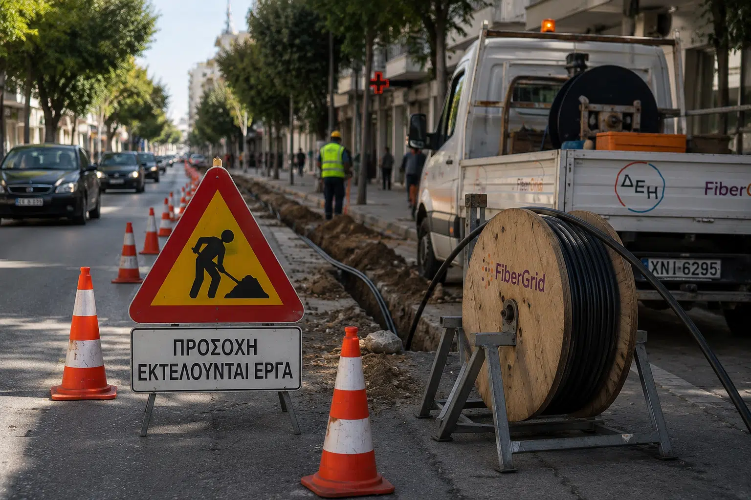 Τρίκαλα: Στένωση της Ασκληπιού για έργα οπτικών ινών